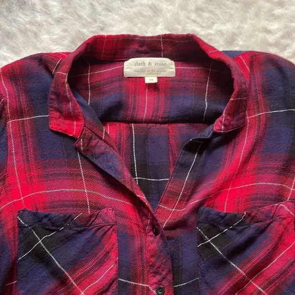 🔥4/$20 Anthropologie Cloth & Stone Plaid Shirt - Picture 2 of 12